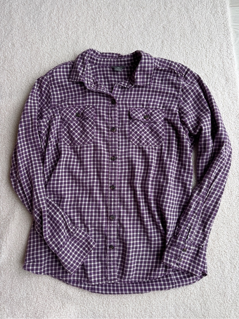 Eddie Bauer Women’s Purple Plaid Flannel - Size Medium